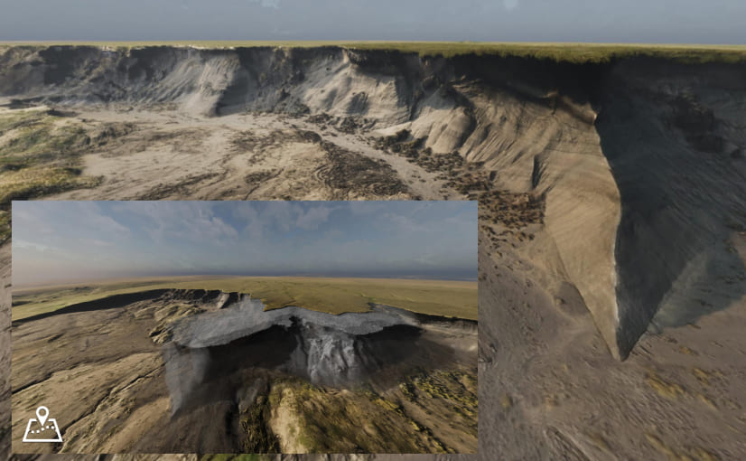 a computer generated image of a cliff face